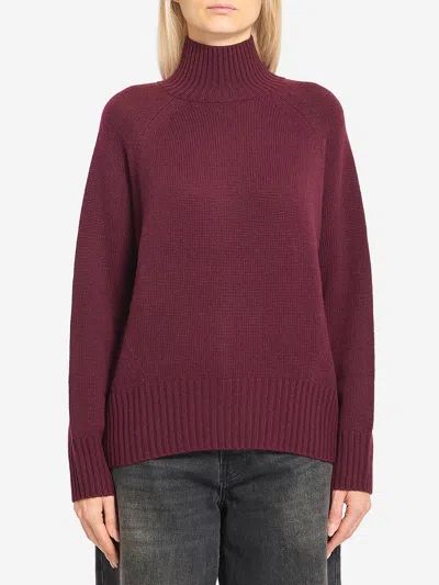 Allude Turtleneck In Wool And Cashmere In Burgundy
