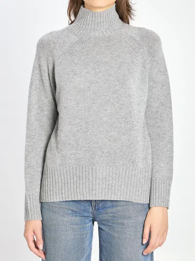 Allude Wool And Cashmere Turtleneck Jumper In Grey