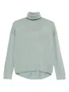 Allude Turtleneck Long-sleeve Sweater In Green