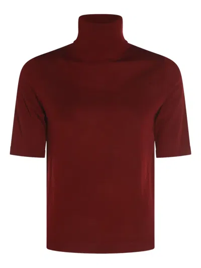 ALLUDE TURTLENECK SHORT-SLEEVE SWEATER