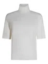 Allude Turtleneck Short-sleeve Sweater In White