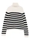 Allude Turtleneck Striped Sweater In White
