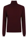 Allude Cashmere Mockneck Sweater With Relaxed Silhouette In Burgundy