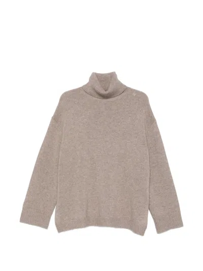 Allude Turtleneck Sweater In Brown