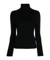 Allude Black Wool Turtleneck In Black