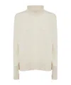 Allude Cashmere High Neck Pull In White