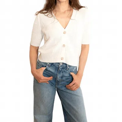 Allude V-neck Cardigan In Fleur De Sel In White