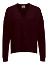 Allude V-neck Cardigan In Red