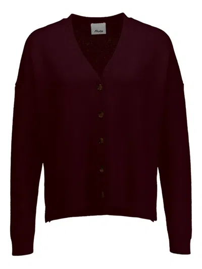 Allude V-neck Cardigan In Red