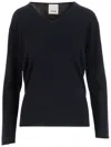 Allude Ribbed Cashmere Pullover In Black