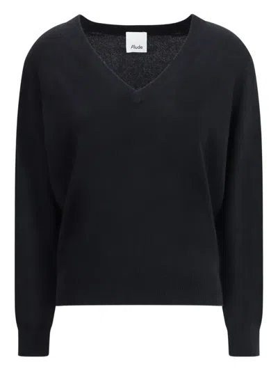 ALLUDE V-NECK CASHMERE SWEATER