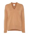 Allude V-neck Knitted Sweater In Nude