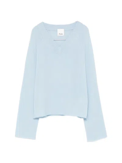 Allude V-neck Sweater In Blue