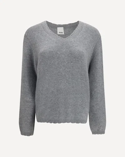 Allude Jil Sander V-neck Oversized Sweater In Gray