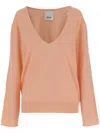 Allude V-neck Sweater In Orange