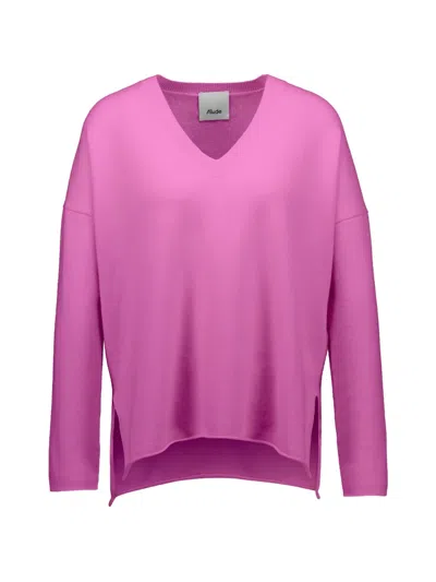 Allude V-neck Sweater In Pink