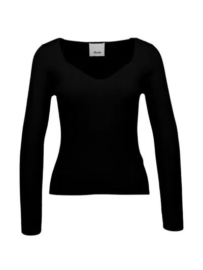 Allude V-neck Top In Black