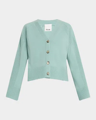 Allude V-neck Wool Cashmere Cardigan In Hot Spring