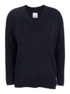Allude Blue Sweater With V Neck In Blu