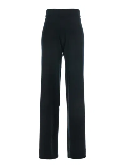 Allude Virgin Wool And Cashmere Blend Trousers In Black
