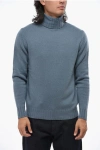 Allude Virgin Wool And Cashmere Turtleneck Sweater In Blue