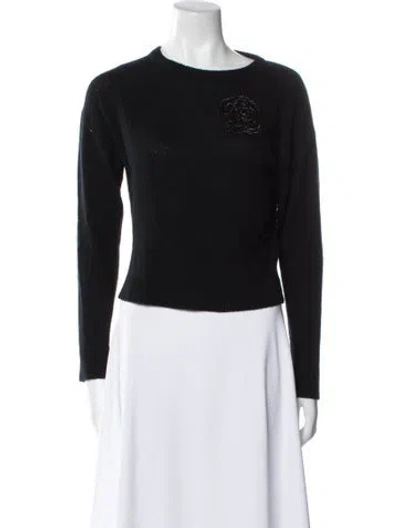 Pre-owned Allude Virgin Wool Bateau Neckline Sweater In Black