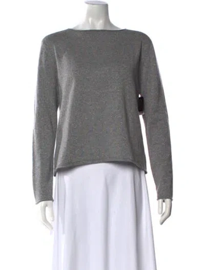 Pre-owned Allude Virgin Wool Bateau Neckline Sweater In Gray