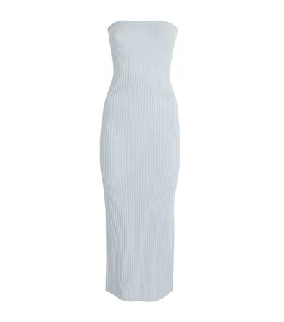 Allude Virgin Wool-cashmere Midi Dress In Blue