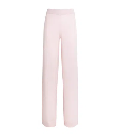 Allude Virgin Wool-cashmere Straight Trousers In Pink
