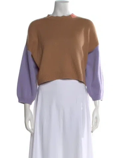 Pre-owned Allude Virgin Wool Colorblock Pattern Sweater In Neutral
