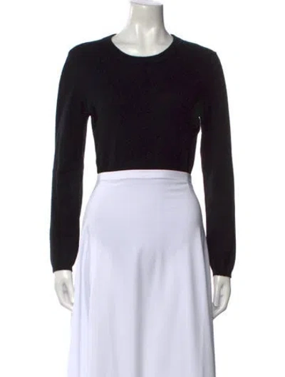 Pre-owned Allude Virgin Wool Crew Neck Sweater In Black