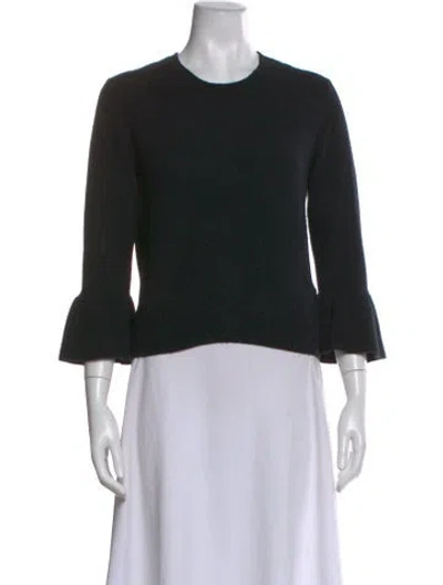 Pre-owned Allude Virgin Wool Crew Neck Sweater In Black