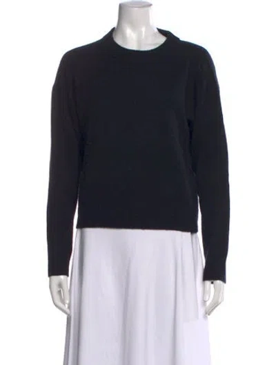 Pre-owned Allude Virgin Wool Crew Neck Sweater In Black
