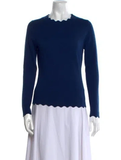 Pre-owned Allude Virgin Wool Crew Neck Sweater In Blue
