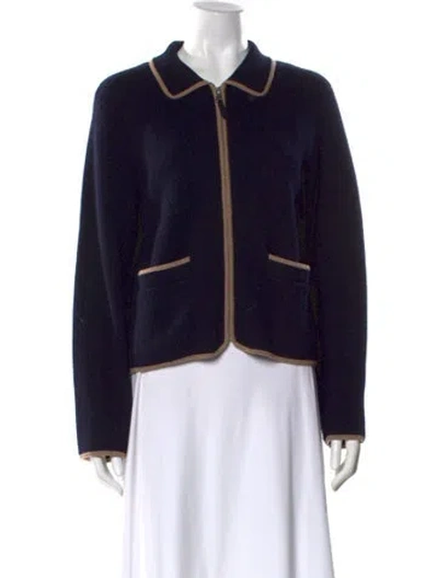 Pre-owned Allude Virgin Wool Crew Neck Sweater In Blue