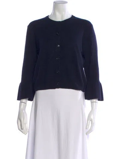 Pre-owned Allude Virgin Wool Crew Neck Sweater In Blue