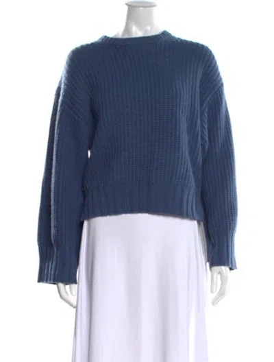 Pre-owned Allude Virgin Wool Crew Neck Sweater In Blue