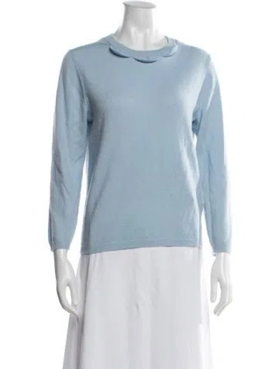 Pre-owned Allude Virgin Wool Crew Neck Sweater In Blue