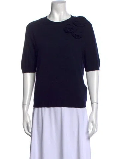 Pre-owned Allude Virgin Wool Crew Neck Sweater In Blue