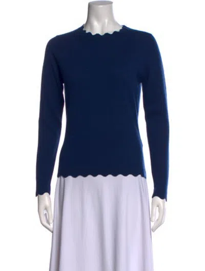 Pre-owned Allude Virgin Wool Crew Neck Sweater In Blue