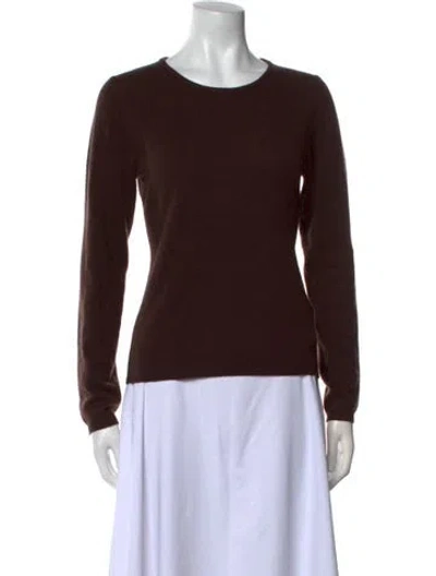 Pre-owned Allude Virgin Wool Crew Neck Sweater In Brown