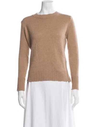 Pre-owned Allude Virgin Wool Crew Neck Sweater In Brown