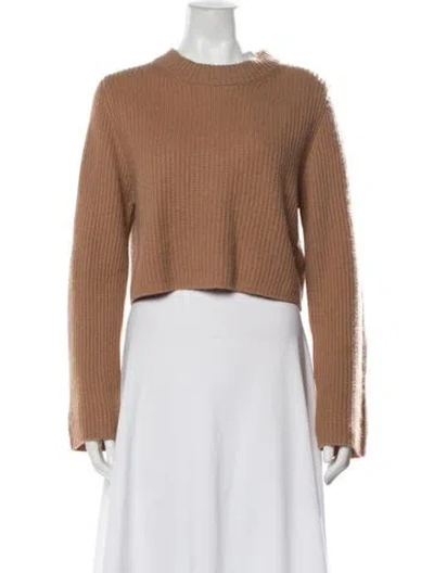 Pre-owned Allude Virgin Wool Crew Neck Sweater In Brown