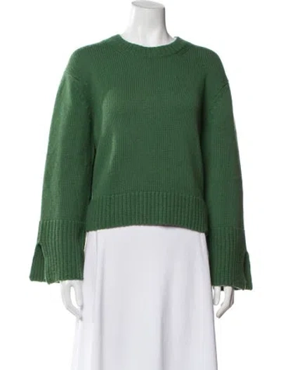 Pre-owned Allude Virgin Wool Crew Neck Sweater In Green
