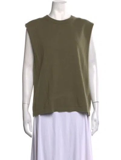 Pre-owned Allude Virgin Wool Crew Neck Sweater In Green
