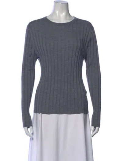 Pre-owned Allude Virgin Wool Crew Neck Sweater In Grey