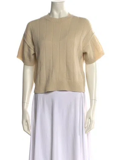 Pre-owned Allude Virgin Wool Crew Neck Sweater In Neutral