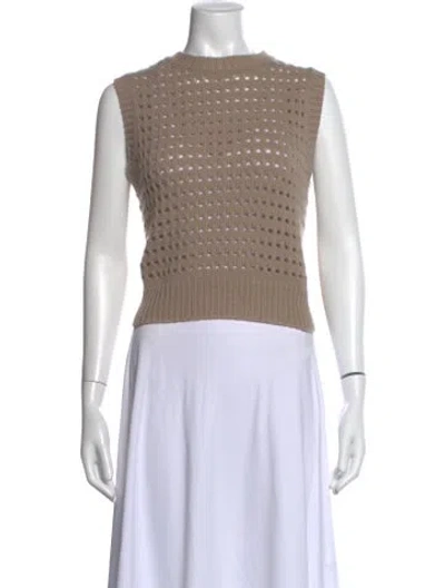 Pre-owned Allude Virgin Wool Crew Neck Sweater In Neutral