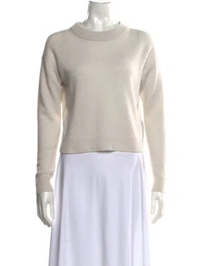 Pre-owned Allude Virgin Wool Crew Neck Sweater In Neutrals