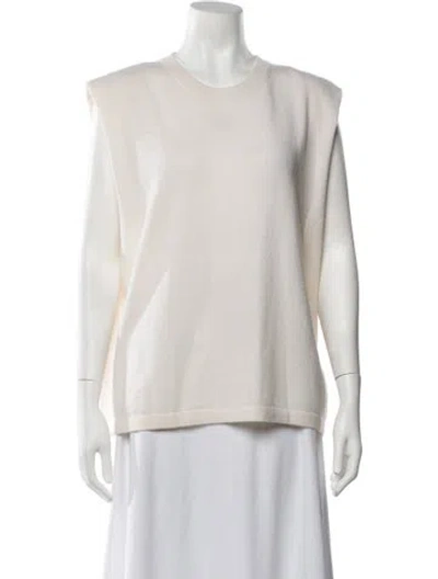 Pre-owned Allude Virgin Wool Crew Neck Sweater In Neutrals